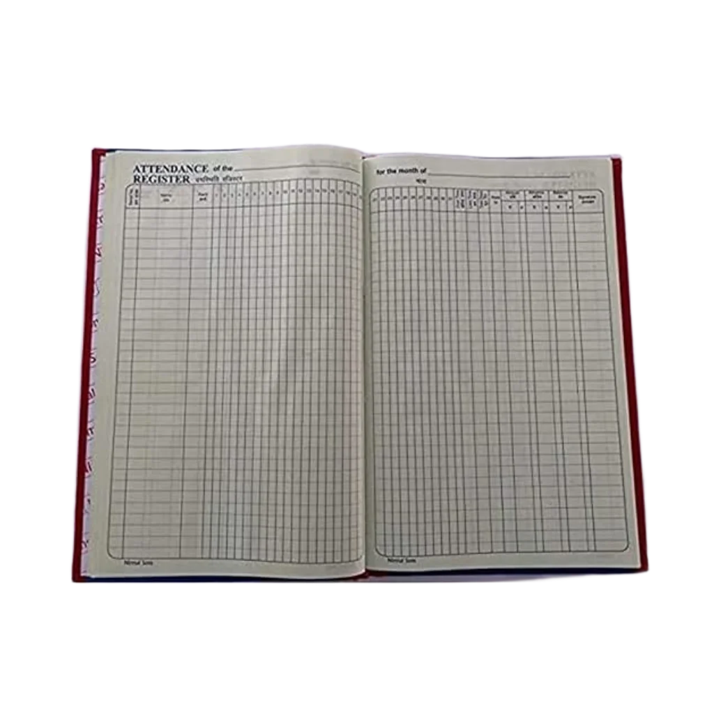 Printed Attendance Register Inside