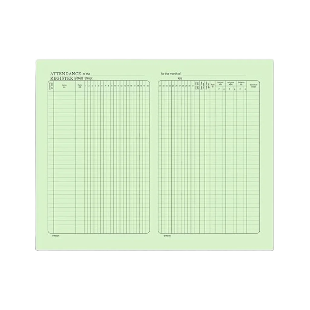 Custom Attendance Register Back