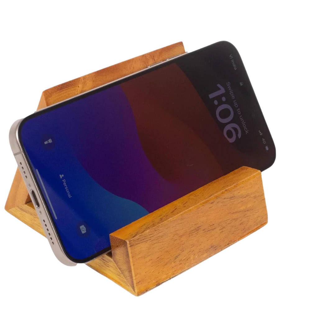 Premium Wooden Mobile Stand Back