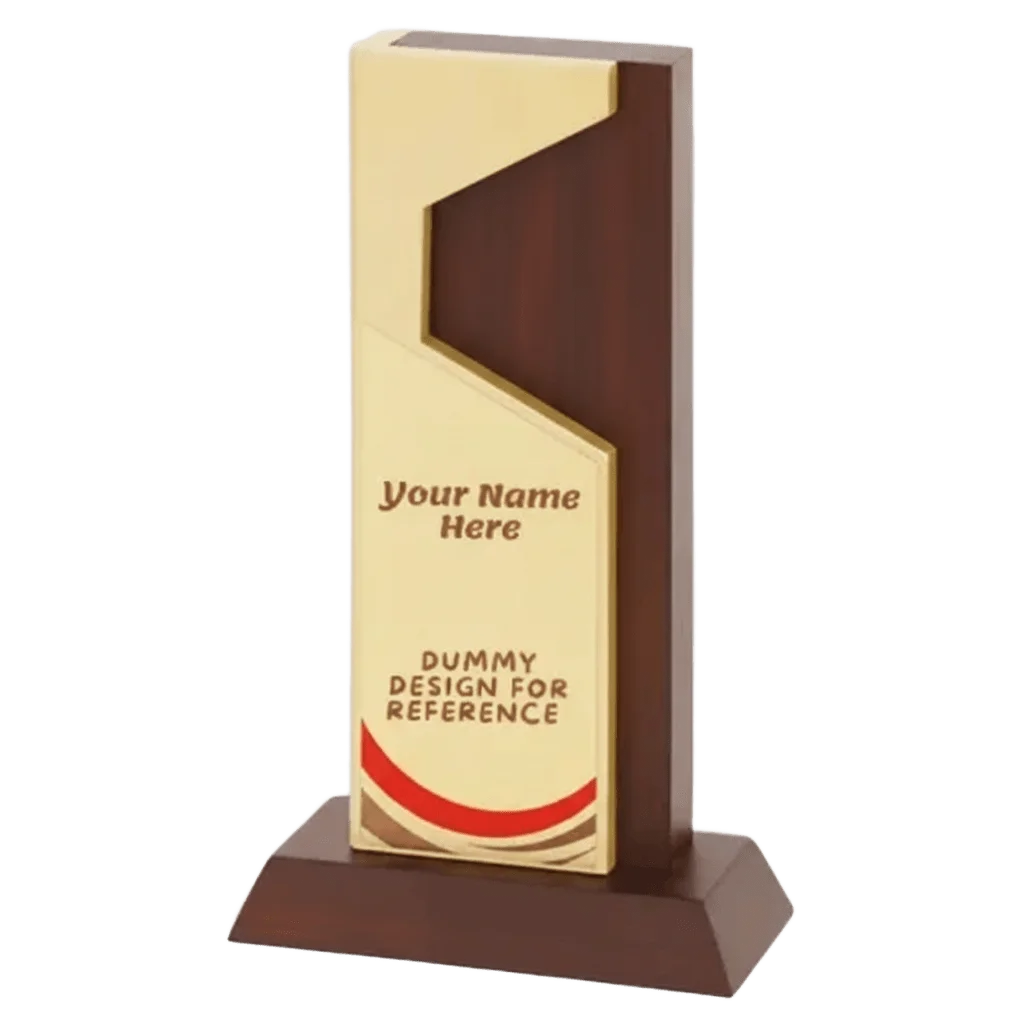 Custom Wooden Trophy Side