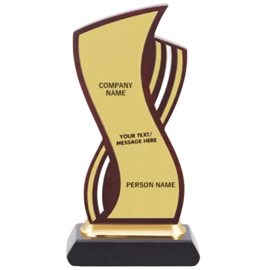 Personalized Wooden Trophy Side